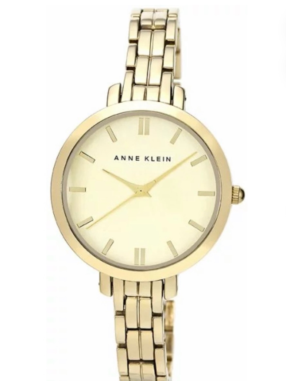 Anne Klein Gold-Tone Slim Bracelet Watch